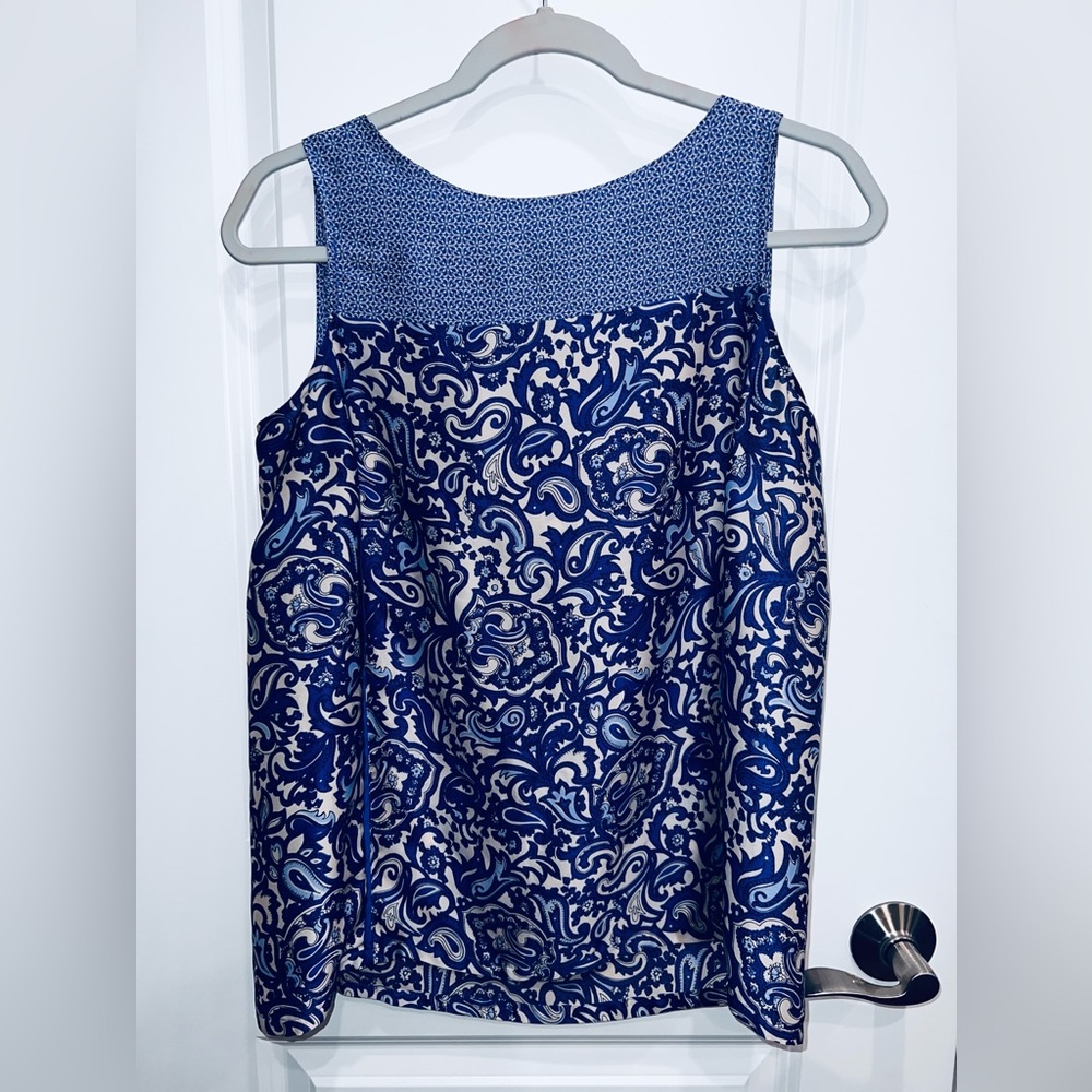 Ann Taylor Loft Woman’s Sleeveless Paisley Blouse Size Small